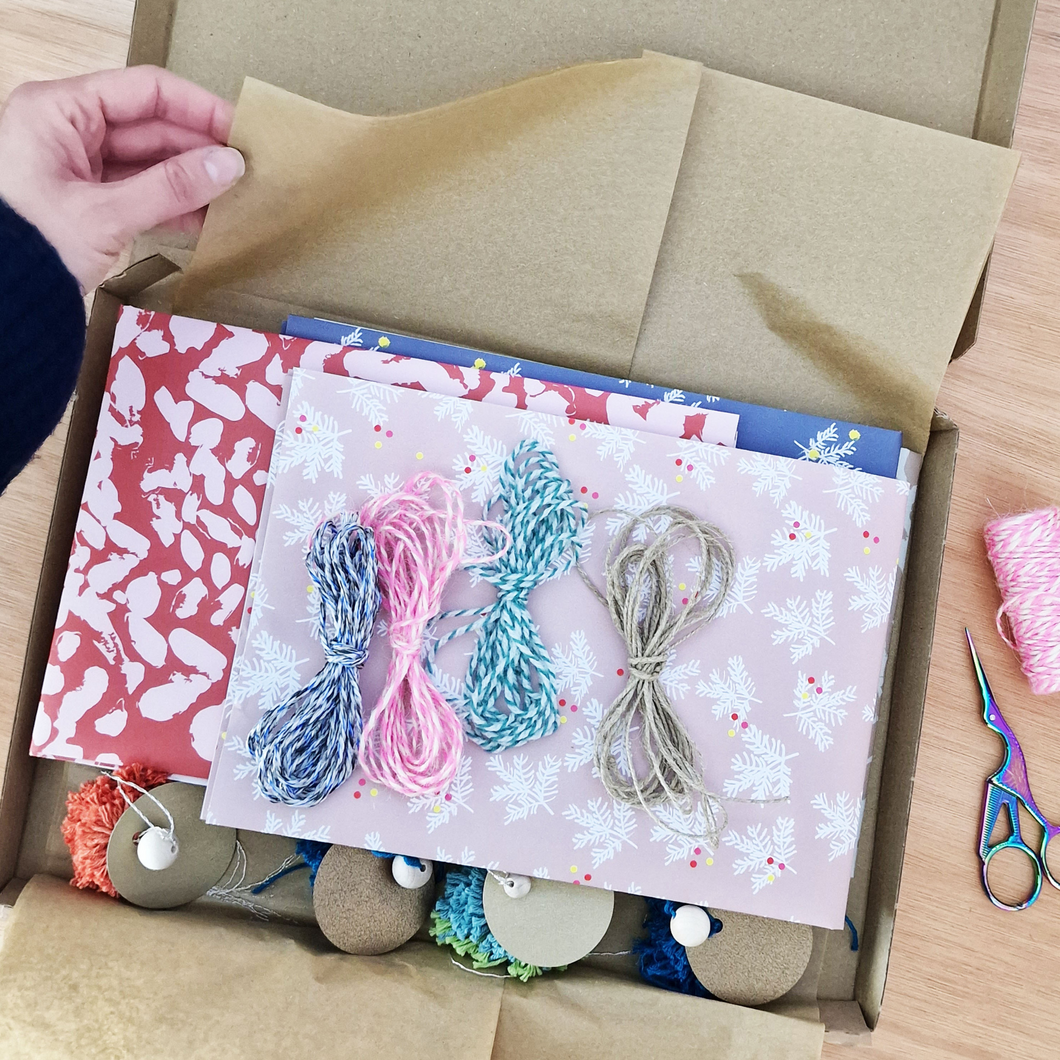 Christmas Gift Wrap Surprise Box | Paper, Twine and Toppers | Mixed Designs